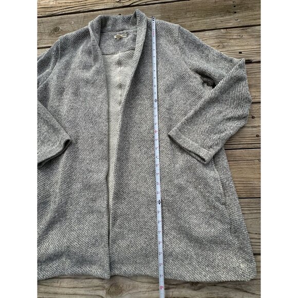 EILEEN FISHER Organic Cotton Open-Front Cardigan Gray Textured Women's Sz XL - Picture 5 of 11